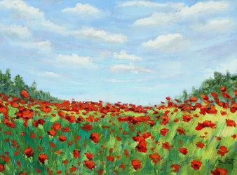 Champ de Coquelicos, 2003 (óleo sobre tábua)