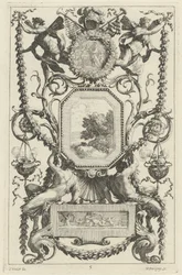 Painel Ornamental encimado por um medalhão com um sacrifício