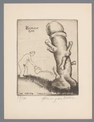 Ex libris van Gianni Mantero
Ex eroticis GM (título sobre o objecto)
La petite jardinière (título sobre o objecto)