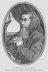 François Leclerc du Tremblay, frade capuchinho francês e conselheiro e agente do Cardeal Richelieu, conhecido como Padre José e a Eminência Grise (Eminência Cinzenta) (litho)