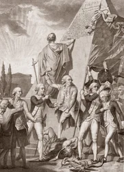 Michel Picquenot (1747-1814). Alegorias de Filosofia e Patriotismo, vencedores sobre o demónio dos preconceitos - Philosophy et le Patriotisme vainqueurs du demon des Prejudices - de Michel Picquenot (1747-1814).
