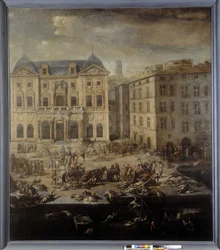 Vista da Câmara Municipal (de Marselha) durante a praga de 1720