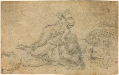 Miguel Ângelo - David e Golias. Verso Estudos Arquitectónicos pautados, ca. 1550-1556, I, 32a