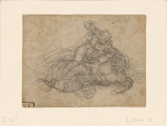 Miguel Ângelo - David e Golias. Estudos arquitectónicos pautados no verso, ca. 1550-1556, I, 32c