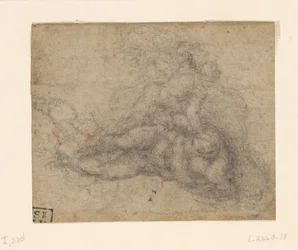 Miguel Ângelo - David e Golias. Estudos arquitectónicos pautados a verso, ca. 1550-1556, I, 32d