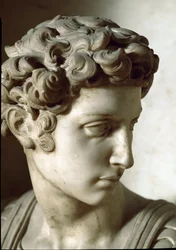 Alegoria do Dia e da Noite: detalhe do falecido. Mausoléu de Giuliano de Medici. Escultura em mármore.