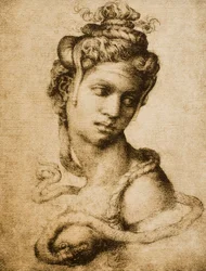 Cleópatra, desenho de Michelangelo para Tommaso Cavalieri. Casa Buonarroti, Florença