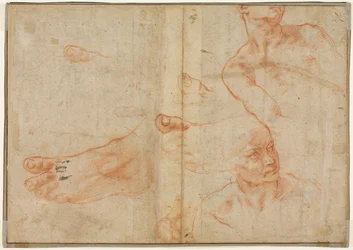 Estudos de figuras para o teto de Sistine verso, 1510-11.