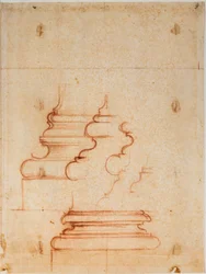Bases de pilares para a Sacristia Nova, inscrições manuscritas