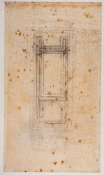 Projeto de uma janela e estudos para o Recetáculo Laurenciano, século XVI (desenho)