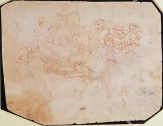 Estudo para o Massacre dos Inocentes (tinta marrom sobre papel) (reto) (para verso ver 191770)
