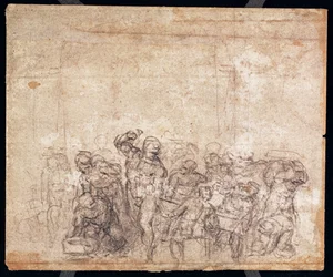 Estudo de Figuras para uma Cena Narrativa (giz preto sobre papel) (verso) (para reto ver 191777) (ver também 191767)