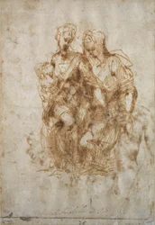 Estudo de Santa Ana, depois de &39;Anne&39; de Leonardo Da Vinci, c.1502