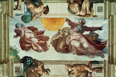 A Capela Sistina; frescos do teto após o restauro (fresco)