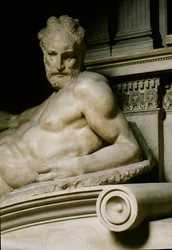 A Alegoria do Crepúsculo. Túmulo de Laurent II de Medicis. Escultura em mármore 1531