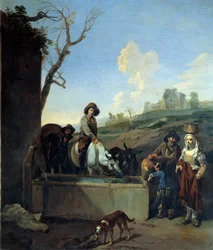 A Pintura da Tigela de Água de Michelangelo Cerquozzi (Michelangelo delle Battaglie) (1602-1660)