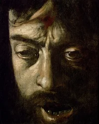 David com a cabeça de Golias, detalhe da cabeça, 1606 óleo sobre tela detalhe de 100349