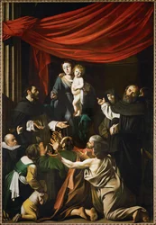 Nossa Senhora do Rosário com São Domingos e São Pedro Mártir (óleo sobre tela)