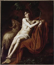 São João Batista (São João Batista) Pintura de Michelangelo Merisi dit The Caravaggio ou il Caravaggio (1571-1610) 1609-1610 Dim 1,59x1,24 m Roma Galleria Borghese
