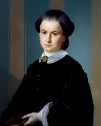 Retrato de uma senhora com livro, de Michelangelo Pittatore (1825-1903), óleo sobre tela, 71x56 cm.
