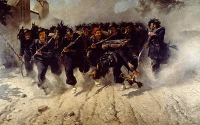 Bersaglieri Carga na Porta Pia, de Michele Cammarano (1835-1920), óleo sobre tela, 290x472 cm