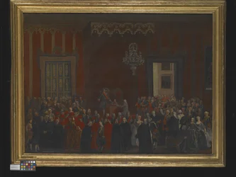 Cerimónia civil de adesão de Fernando IV ao trono de Nápoles em 1759, cerca de 1780 (óleo sobre tela)