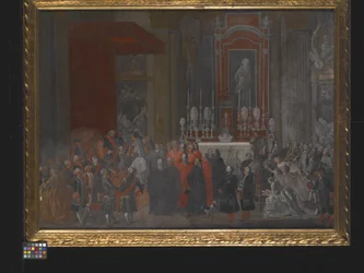 Cerimónia religiosa por ocasião da subida de Fernando IV ao trono de Nápoles