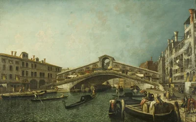 A Ponte de Rialto, Veneza, c.1740 (óleo sobre tela)