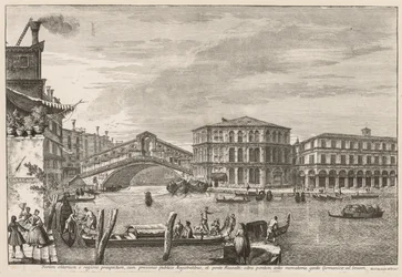 Vistas de Veneza: a ponte e o mercado de Rialto, 1741.