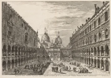 Vistas de Veneza: O Pátio do Palácio Ducal, 1741.