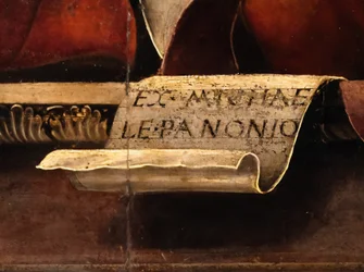 A Musa Thalia, pormenor, c.1456-57 (óleo e têmpera sobre choupo)