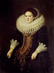 Retrato de uma mulher holandesa pintada por Michiel Van Miereveld (1567-1641)