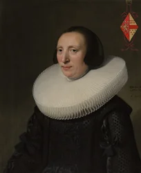 Margaretha van Clootwijk nasceu por volta de 158081, morreu em 1662, esposa de Jacob van Dalen, 1639.