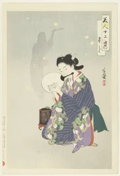 O quinto mês Satsuki (título no objeto) Doze Belezas (título da série) Bijin junishi (título da série no objeto)