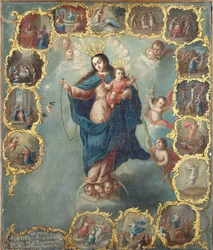A Imaculada Conceição com os quinze mistérios do rosário