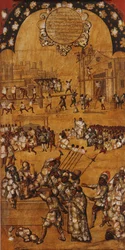 A Conquista do México, Painel IV, c.1696-1715 (pintura sobre madeira)