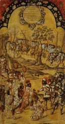 A Conquista do México, Painel VIII, c.1696-1715 (pintura sobre madeira)