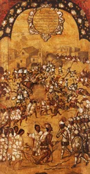 A Conquista do México, Painel V, c.1696-1715 (pintura sobre madeira)