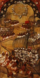 A Conquista do México, Painel XXII, c.1696-1715 (pintura sobre madeira)