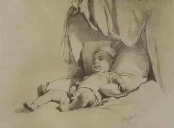 Bebé a dormir na cama