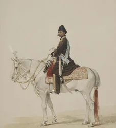 Retrato equestre de Naser al-Din Shah Qajar 1831-1896, 1873