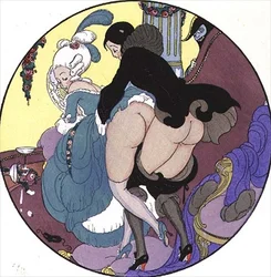 Professor a agredir o seu aluno, prancha 26 de «Os prazeres de Eros», publicada em 1901 em Leipzig