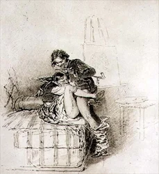 O artista e a modelo cigana, prancha 17 de «Liebe» («Amor»), publicado em 1901 em Leipzig