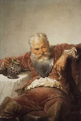 Falstaff com uma caneca de vinho e um cachimbo, 1873.