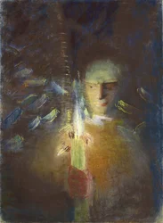 The Truth par Ciurlionis, Mikalojus Konstantinas (1875-1911). Pastel sobre papel, tamanho : 91x66,8