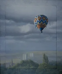 Balão sobre Sheffield (óleo sobre tela)