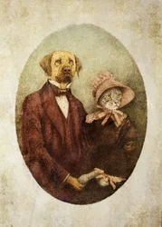 Retrato de um casal em estilo vitoriano