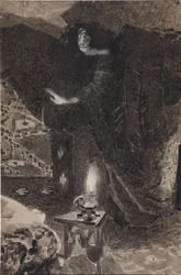 Ilustração do poema O Demônio, de Mikhail Lermontov, 1890-1900