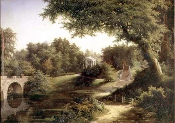 Vista nos Jardins de Pavlovsk (óleo sobre tela)
