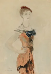 Senhora com uma boina vermelha, 1935